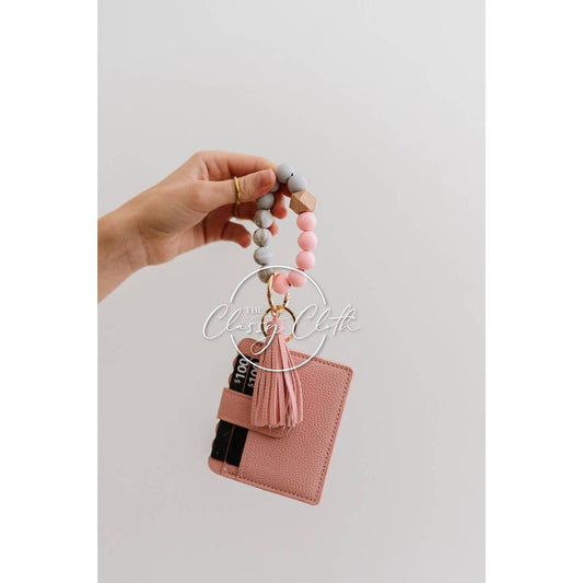 Wristlet Keychain Wallet - Peachy Pink RTS