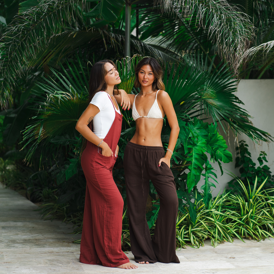 Seaside Spice Cotton Nomad Jumpsuit (Adjustable Straps)
