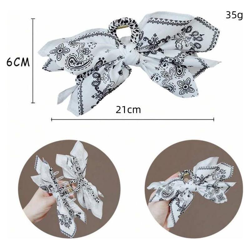 Boho Paisley Hair Bow Scrunchie - Hair Accessory for women