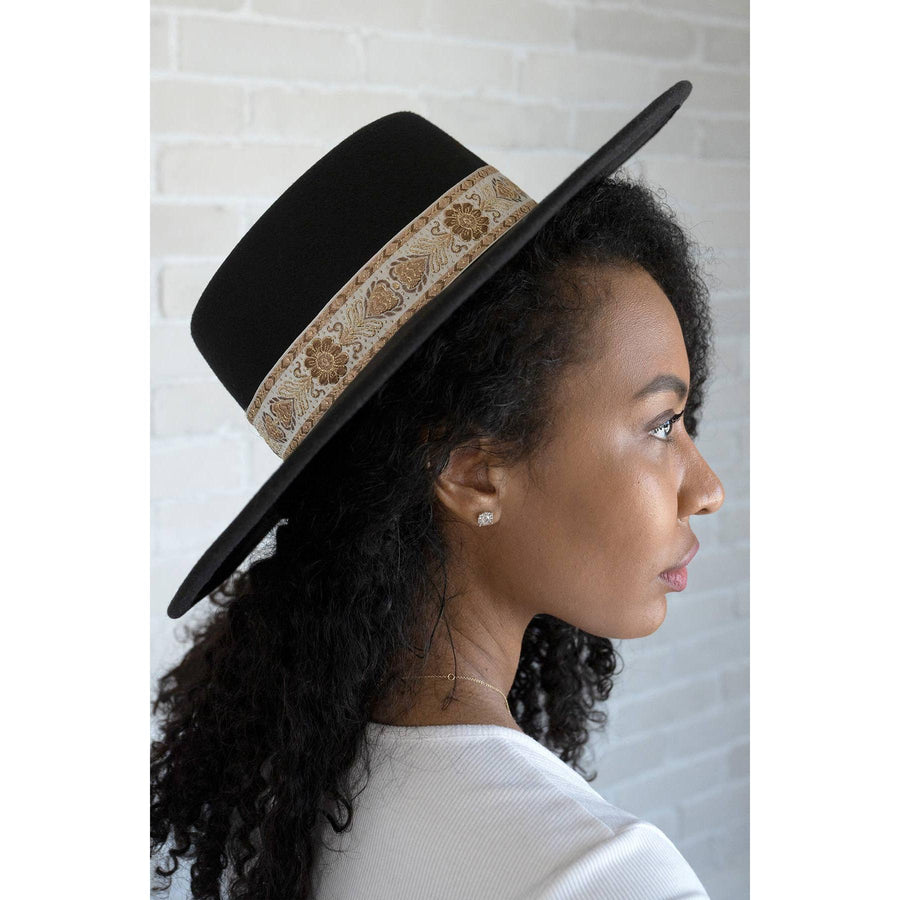 Floral Wide Brim Fedora