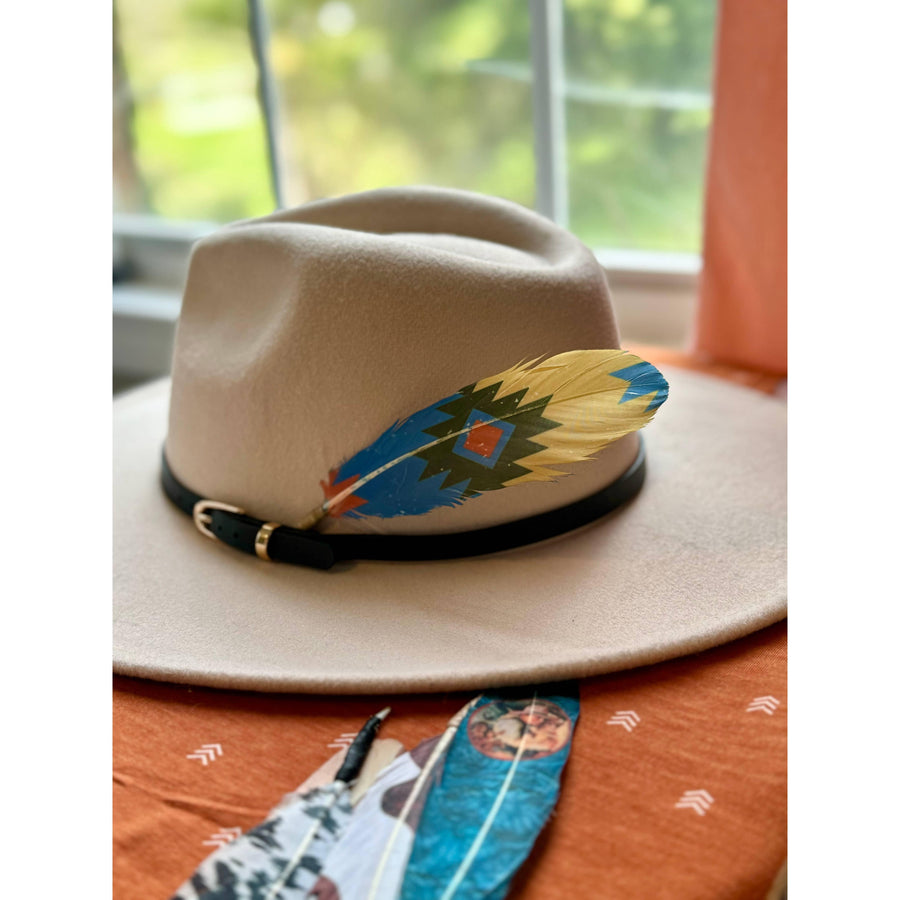 Southwestern Diamond Hat Feather - Western Hat Accessory