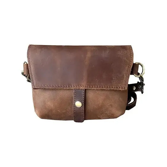 W022S crazy horse genuine leather crossbody