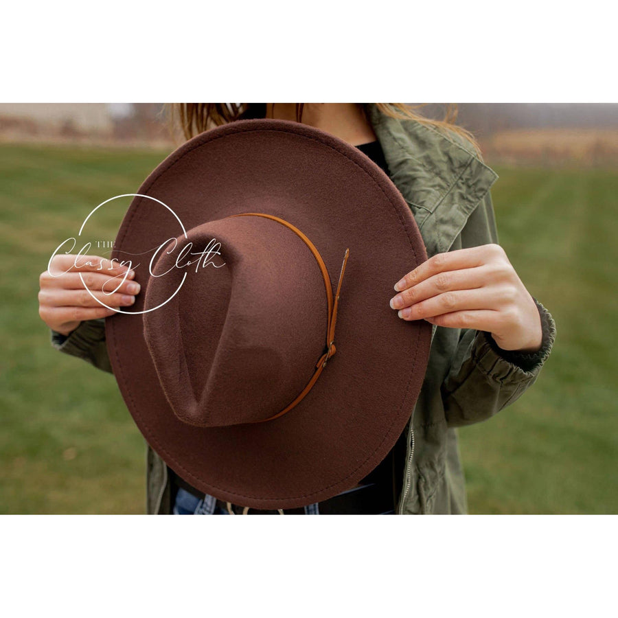 Wide Brim Hat w/ Belt - Mocha RTS