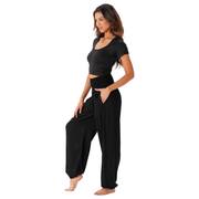 Black Harem Pants with Pockets