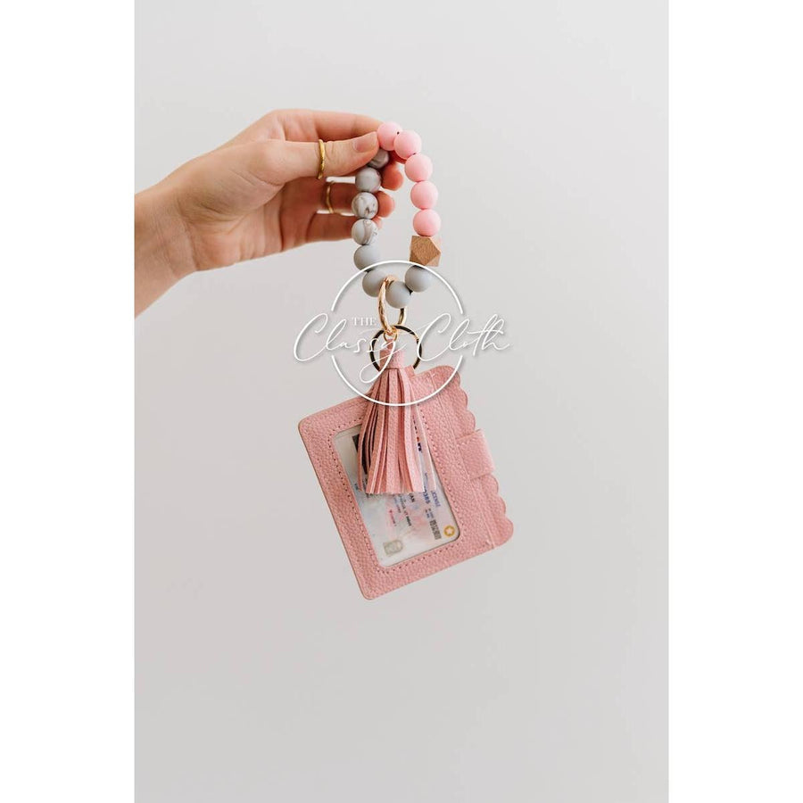 Wristlet Keychain Wallet - Peachy Pink RTS