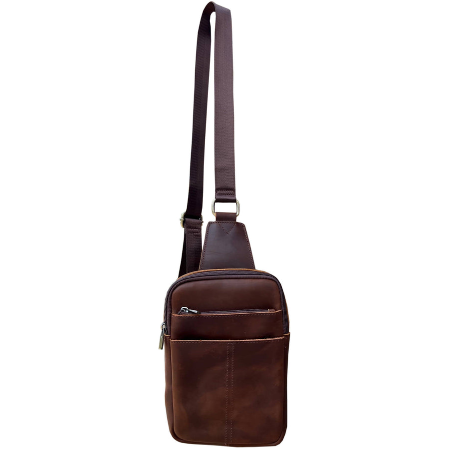 W015 Unisex crazy horse Leather Crossbody  Bag Travel Bag