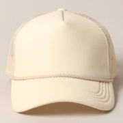 Plain Foam Rope Mesh Back Trucker Hat