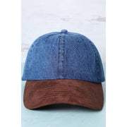Brown Suede Visor Denim Baseball Cap Hat