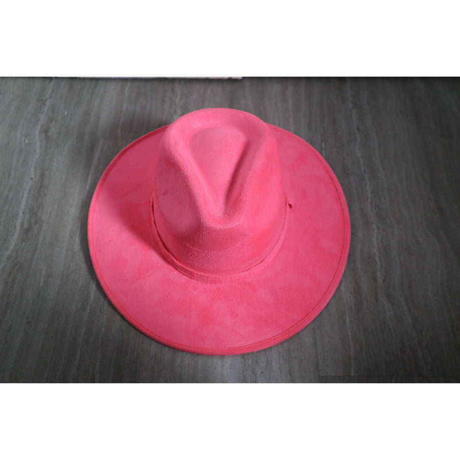 Premium Suede Fedora Hat Stiff Brim