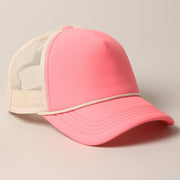 Plain Foam Rope Mesh Back Trucker Hat