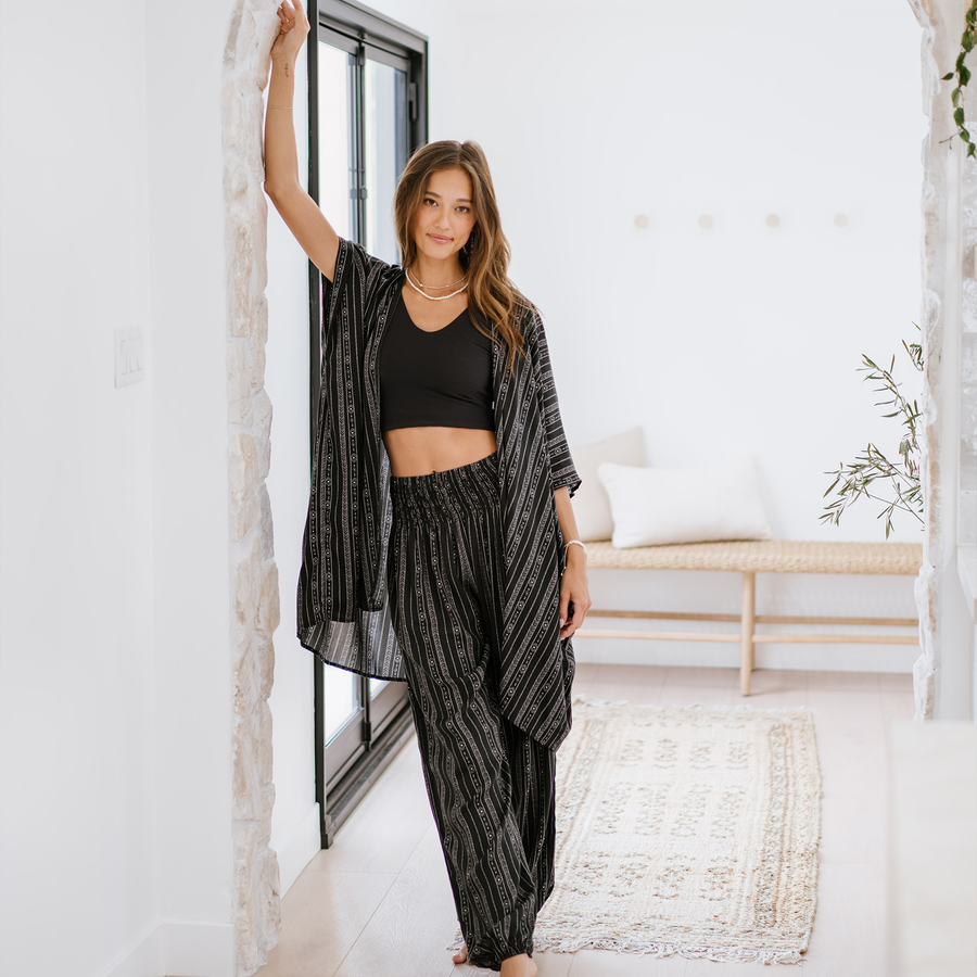 Akha Tribal Print Harem Pants with Pockets