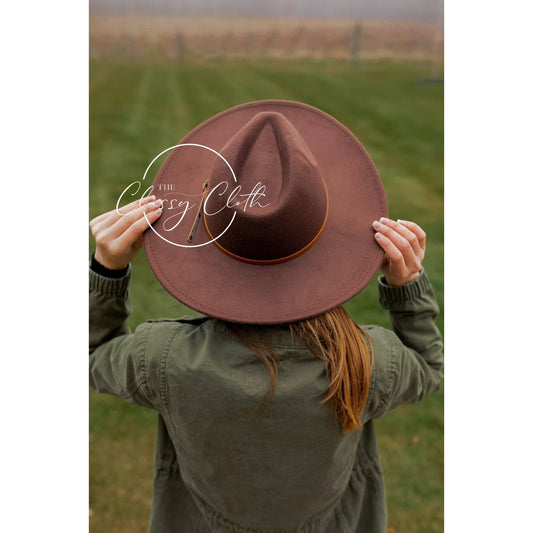 Wide Brim Hat w/ Belt - Mocha RTS