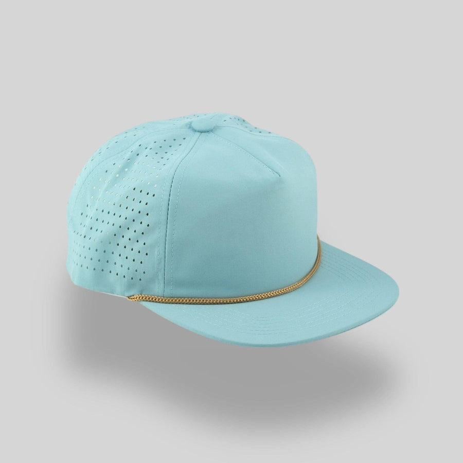 Perforated Light Blue / Gold Rope