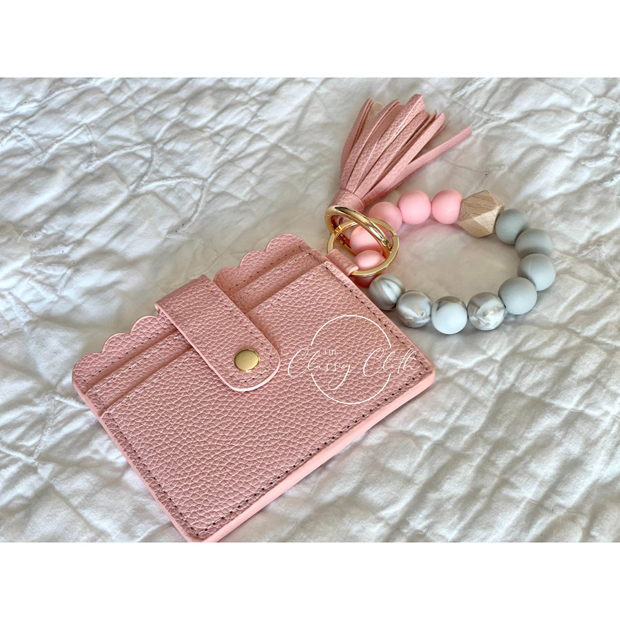 Wristlet Keychain Wallet - Peachy Pink RTS