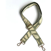 Crossbody Guitar Strap Purse Belt Beige Leaves