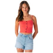 Bright Coral Cruisin Crop Top