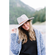 Wool Blend Wide Brim Hat w/ Belt - Light Tan RTS