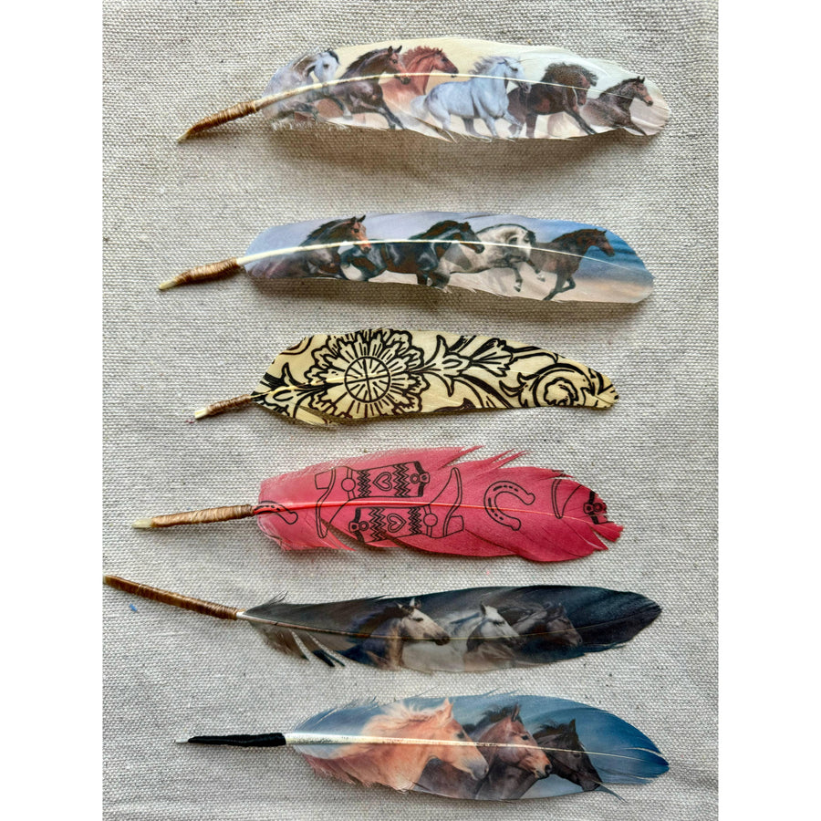 Western Scroll Hat Feather - Western Hat Accessory