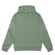 Unisex Drop Shoulder 1/2 Zip Hoodie - Dusty Green