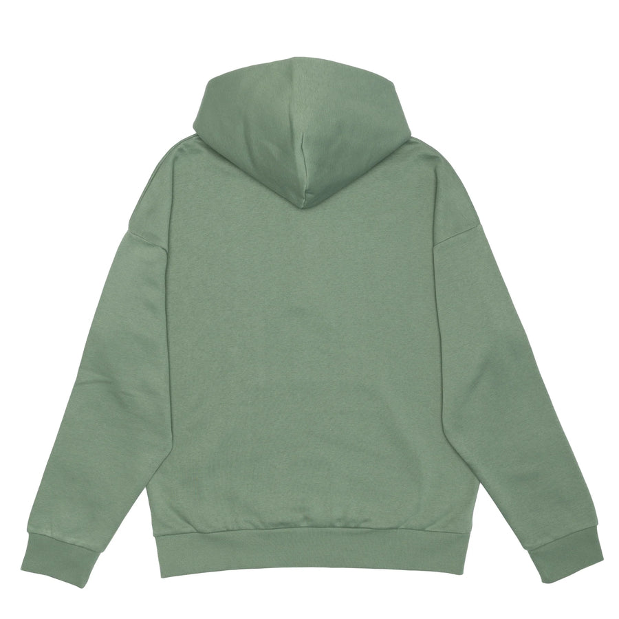 Unisex Drop Shoulder 1/2 Zip Hoodie - Dusty Green