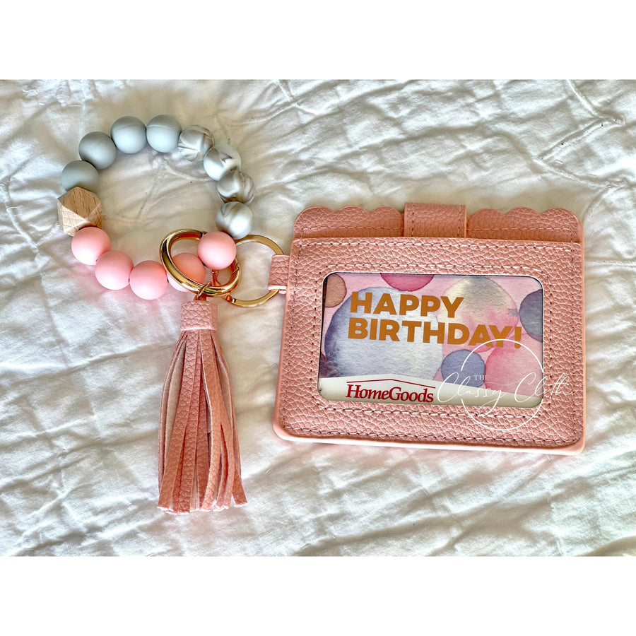 Wristlet Keychain Wallet - Peachy Pink RTS