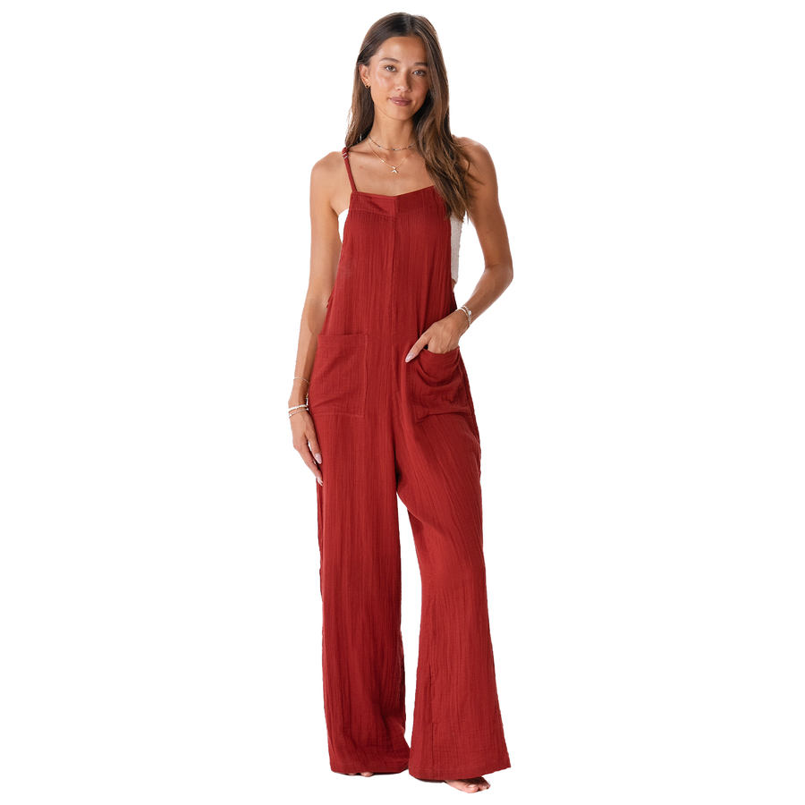Seaside Spice Cotton Nomad Jumpsuit (Adjustable Straps)