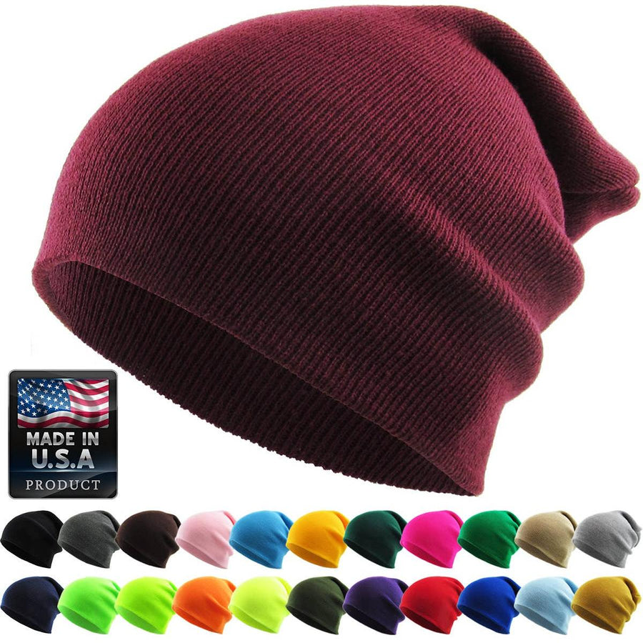 Solid Long Beanie - Made In USA