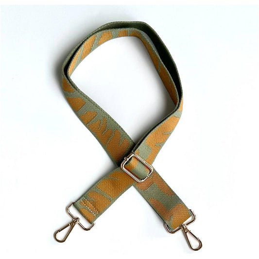 Crossbody Guitar Strap Purse Belt Mustard Leaves
