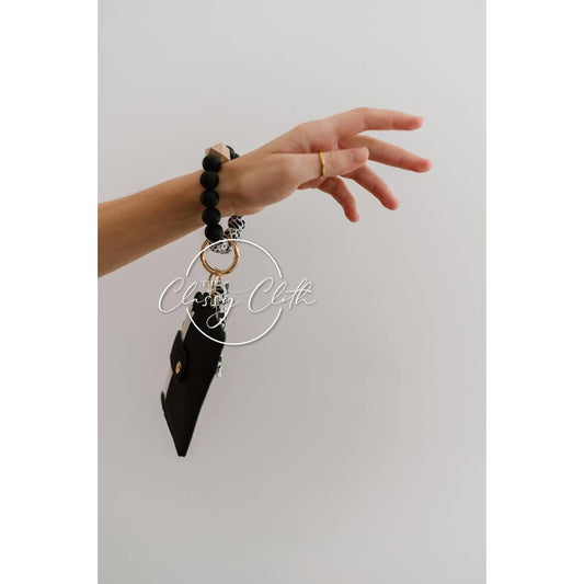 Wristlet Keychain Wallet - Black RTS