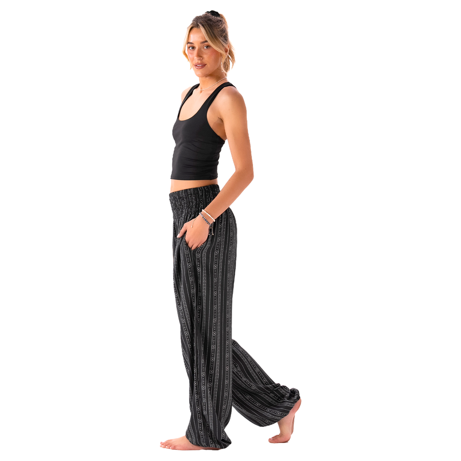 Akha Tribal Print Harem Pants with Pockets