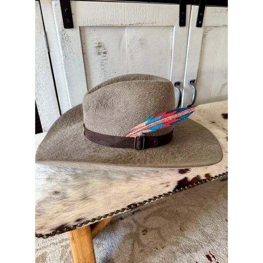 Desert Weave Hat Feather - Western Hat Accessory