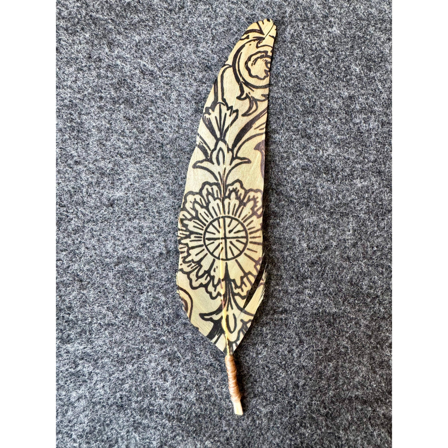 Western Scroll Hat Feather - Western Hat Accessory