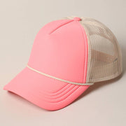 Plain Foam Rope Mesh Back Trucker Hat