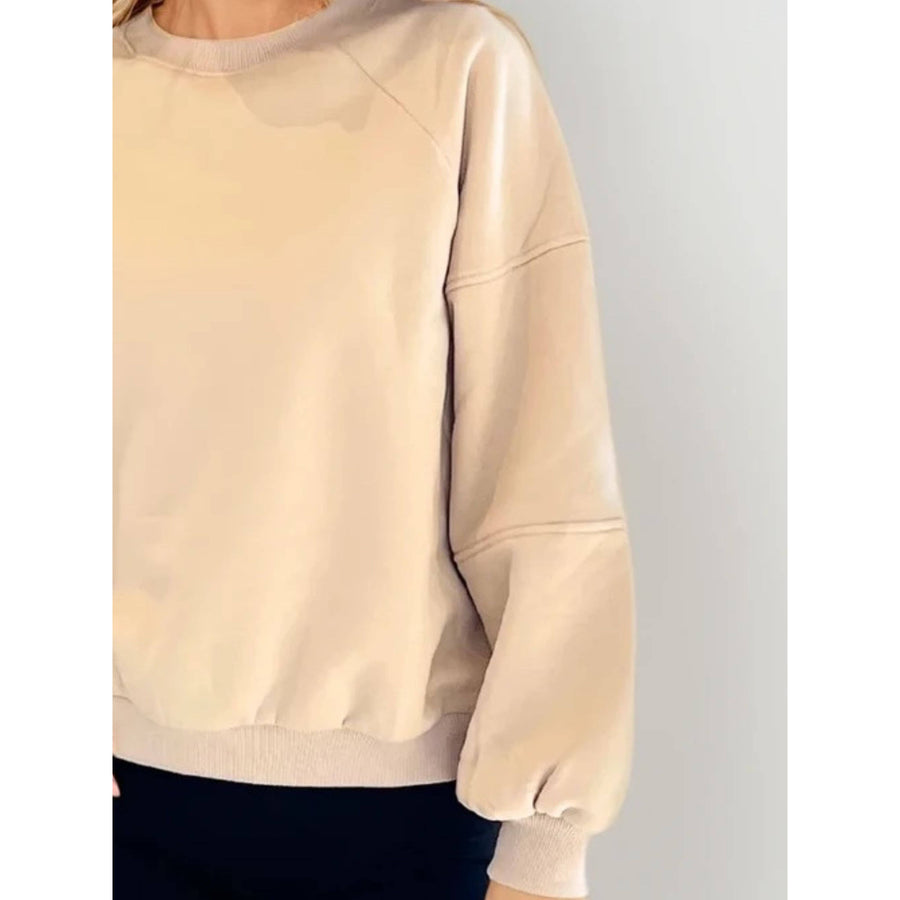 Cece Crew Neck Fleece in Camel