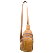 W009Cowhide leather Sling bag with adjustable shoulder strap