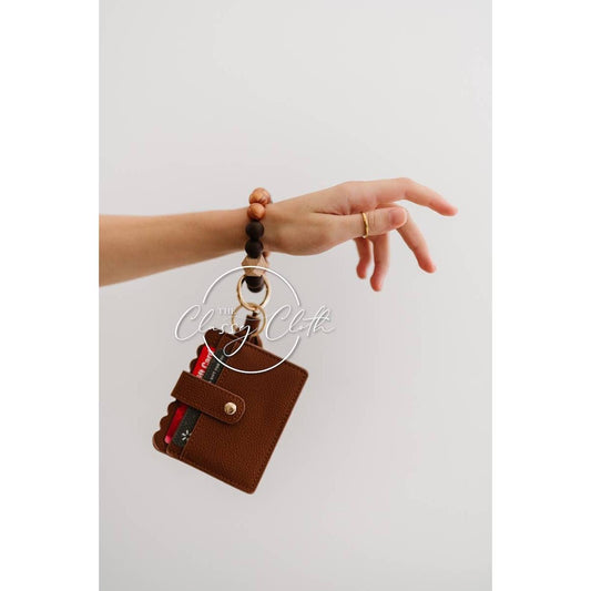 Wristlet Keychain Wallet - Tan RTS