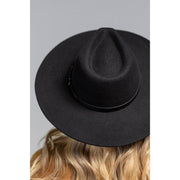 100 Percent Wool Leather Trim Panama Hat