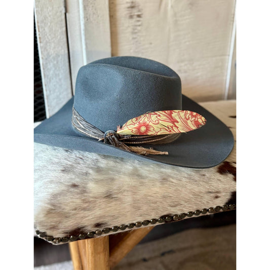 Western Floral Hat Feather - Western Hat Accessory