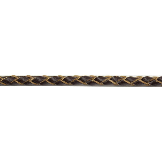 Brown Braided Leather Cord 3.0mm - Farmhouse Creations