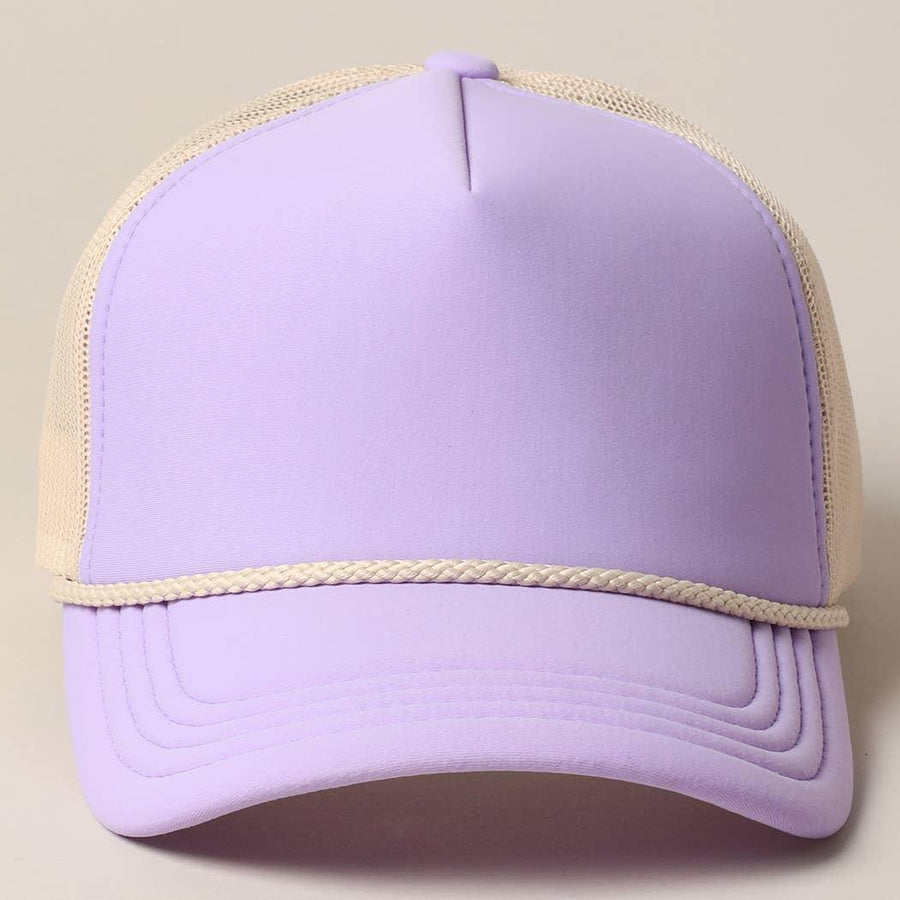 Plain Foam Rope Mesh Back Trucker Hat