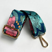 Crossbody Guitar Strap Woven Tropical Flower