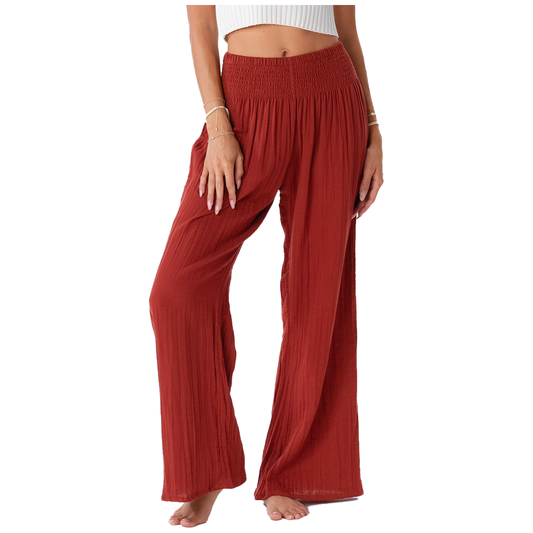 Seaside Spice Wide Leg Cotton Pants