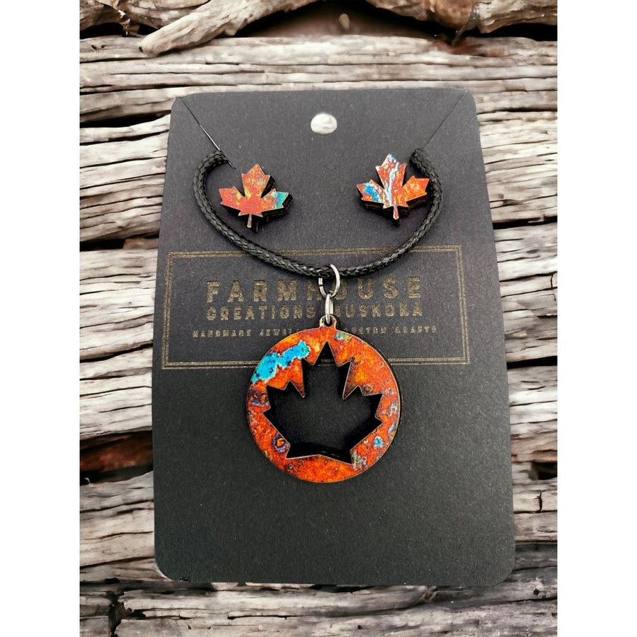 Canadian Earring + Necklace Set - Farmhouse Creations