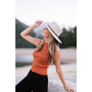 Wool Blend Wide Brim Hat w/ Belt - Light Tan RTS