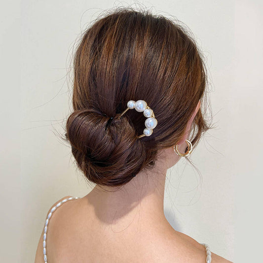 Geometric Hair Accessories,Pearl Hair Slide,Hair Fork