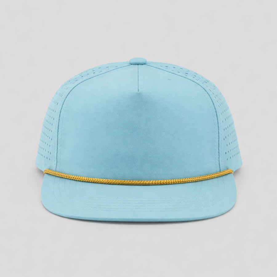 Perforated Light Blue / Gold Rope