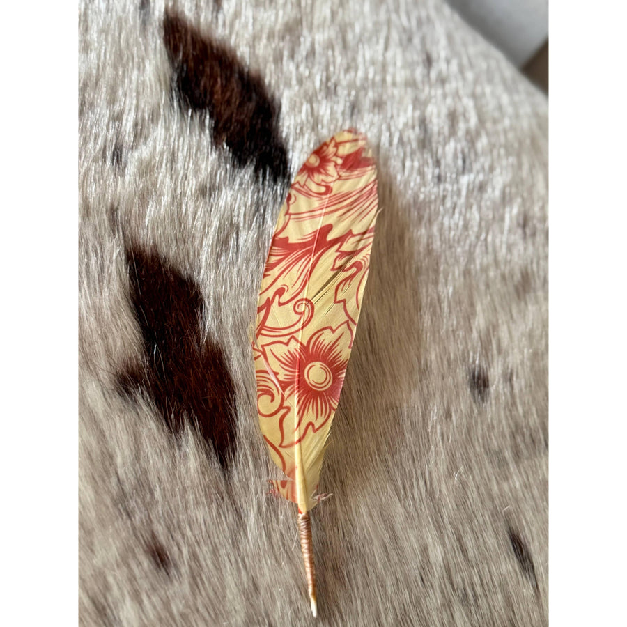 Western Floral Hat Feather - Western Hat Accessory