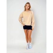 Cece Crew Neck Fleece in Camel
