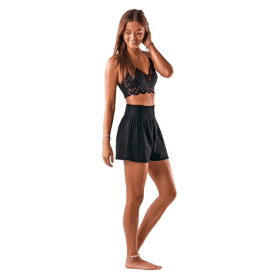 Black Cotton Shorts
