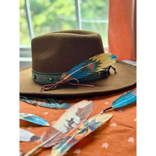 Southwestern Diamond Hat Feather - Western Hat Accessory